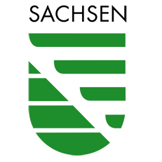 ein stilisiertes Logo des Freistaates Sachsen in Grün